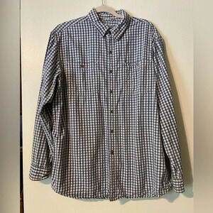 L.L. Bean Men’s Red White and Blue Plaid Long Sleeve Button Down Shirt Large Reg